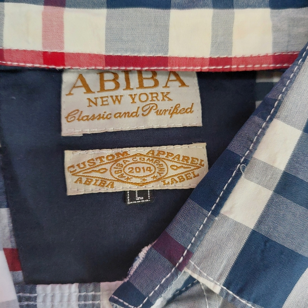 Biba‎ Men's Navy and Red Plaid Shirt Large - Picture 2 of 4
